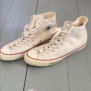 Men’s White High-Top Converse Canvas Sneakers